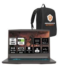 MSI Thin 15 12VE-1892XTR Harici GeForce RTX 4050 Intel Core i7 12650H 36 GB Ram 256 GB SSD 15.6 inç Full HD Windows 11 Pro Gaming Laptop + PER4 Çanta