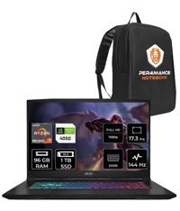 MSI Katana A17 AI B8VE-853XTR Harici GeForce RTX 4050 AMD Ryzen 7 8845HS 96 GB Ram 1 TB SSD 17.3 inç Full HD Freedos Gaming Laptop + PER4 Çanta