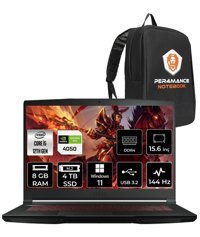 MSI Thin GF63 12VE-083XTR Harici GeForce RTX 4050 Intel Core i5 12450H 8 GB Ram 4 TB SSD 15.6 inç Full HD Windows 11 Home Gaming Laptop + PER4 Çanta