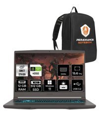 MSI Thin 15 12VE-1892XTR Harici GeForce RTX 4050 Intel Core i7 12650H 12 GB Ram 512 GB SSD 15.6 inç Full HD Windows 11 Pro Gaming Laptop + PER4 Çanta