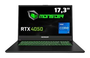 Monster Abra A7 V15.2.4 Harici GeForce RTX 4050 Intel Core i7 12700H 16 GB Ram 1 TB SSD 17.3 inç Full HD Freedos Gaming Laptop