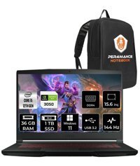 MSI Thin GF63 12UC-877XTR Harici GeForce RTX 3050 Intel Core i5 12450H 36 GB Ram 1 TB SSD 15.6 inç Full HD Windows 11 Home Gaming Laptop + PER4 Çanta