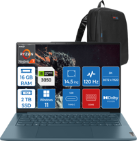 Lenovo Yoga Pro 7 14APH8 L82Y8002LTXWH03 Harici GeForce RTX 3050 AMD Ryzen 7 7840HS 16 GB Ram 2 TB SSD 14.5 inç QHD+ Windows 11 Home Gaming Laptop