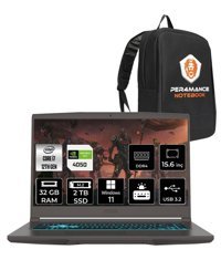 MSI Thin 15 12VE-1892XTR Harici GeForce RTX 4050 Intel Core i7 12650H 32 GB Ram 2 TB SSD 15.6 inç Full HD Windows 11 Home Gaming Laptop + PER4 Çanta