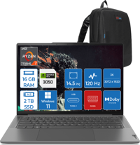 Lenovo Yoga Pro 7 14ARP8 L83AU003YTXWP01 Harici GeForce RTX 3050 AMD Ryzen 7 7735HS 16 GB Ram 2 TB SSD 14.5 inç QHD+ Windows 11 Pro Gaming Laptop