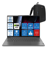 Lenovo Yoga Pro 7 14IRH8 882Y7004LTXWH02 Harici GeForce RTX 4050 Intel Core i7 13700H 16 GB Ram 1 TB SSD 14.5 inç QHD+ Windows 11 Home Gaming Laptop
