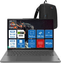 Lenovo Yoga Pro 7 14ARP8 L83AU003YTXWP01 Harici GeForce RTX 3050 AMD Ryzen 7 7735HS 16 GB Ram 4 TB SSD 14.5 inç QHD+ Windows 11 Pro Gaming Laptop
