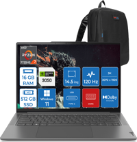 Lenovo Yoga Pro 7 14ARP8 L83AU003YTXWP01 Harici GeForce RTX 3050 AMD Ryzen 7 7735HS 16 GB Ram 512 GB SSD 14.5 inç QHD+ Windows 11 Pro Gaming Laptop