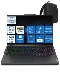 Lenovo Legion Pro 7 L83DE002XTRWP19 Harici GeForce RTX 4090 Intel Core i9 14900HX 80 GB Ram 2 + 2 TB SSD 16 inç WQXGA Windows 11 Pro Gaming Laptop + Zetta Çanta
