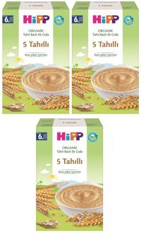 Hipp 5 Tahıllı Laktozsuz Organik 4. Aydan İtibaren Kaşık Maması 3x200 gr
