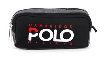 Cambridge Polo Club Preppy Çok Renkli Baskılı Kumaş Bölmeli Çift Gözlü Baskılı Dikdörtgen Cüzdan Kalem Kutusu