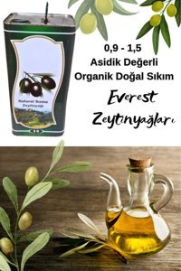 Everest Organik Filtresiz Yüksek Polifenollü Soğuk Sıkım Erken Hasat Taş Baskı Teneke Sızma Zeytinyağı 5 lt