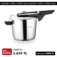 Leggno Procook Clipso Kapak Kapsül 6 lt Düdüklü Tencere Gri