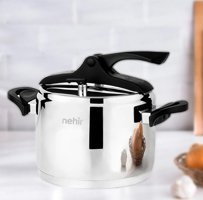 Nehir Silver Trend Düdüklü Kapak Kapsül 4 lt Düdüklü Tencere Gri