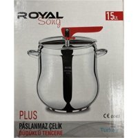 Royal Song Düdüklü Kapak Paslanmaz Çelik 18 lt Düdüklü Tencere Bordo