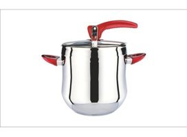 Nice Düdüklü Kapak Çelik 6 lt Düdüklü Tencere Kırmızı
