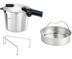 Fissler Vitaquick Black Clipso Kapak Çelik 6 lt Düdüklü Tencere Gri