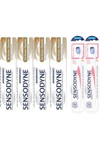 Sensodyne Tam Koruma Beyazlatıcı Florürlü Diş Macunu 4x75 ml + Soft Diş Fırçası 2 Adet