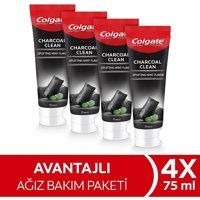 Colgate Charcoal Clean Kömürlü Naneli Florürlü Diş Macunu 4x75 ml