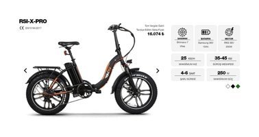RKS RS1 X Pro 250 W 80 Km 20 Jant 7 Vites Elektrikli Bisiklet Siyah