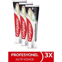 Colgate Total Aktif Kömür Kömürlü Florürlü Diş Macunu 3x50 ml