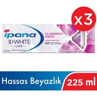 İpana 3D White Luxe Glamourous White Naneli Florürlü Diş Macunu 3x75 ml