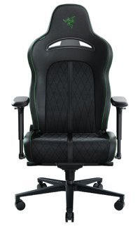 Razer Enki Pro 4D Suni Deri Oyuncu Koltuğu Siyah - Yeşil