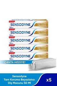 Sensodyne Tam Koruma Beyazlatıcı Florürlü Diş Macunu 5x50 ml