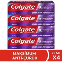 Colgate Maksimum Anti Çürük Naneli Florürlü Diş Macunu 4x75 ml