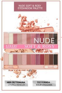 Lollis Nude Soft & Rosy Toz Işıltılı - Mat Far Paleti