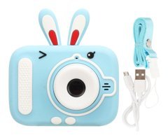 Akozon Sevimli Tavşan Mini Full HD Kompakt Dijital Fotoğraf Makinesi Mavi
