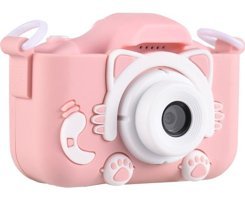 Fairy Sevimli Kedi Mini Full HD Kompakt Dijital Fotoğraf Makinesi Pembe