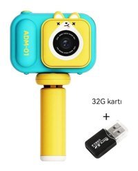 Mengtuo Sevimli Tilki Mini Full HD Kompakt Dijital Fotoğraf Makinesi Mavi
