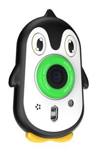 Tuomeng Sevimli Penguen Şipşak Mini Full HD Kompakt Dijital Fotoğraf Makinesi Siyah-Yeşil