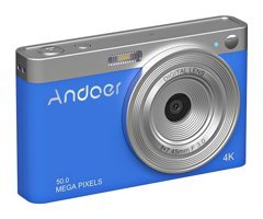 Andoer D11811Bl 4K Kompakt Dijital Fotoğraf Makinesi Mavi