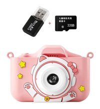 Tuomeng Açık El Sevimli Kedi Şipşak Mini Full HD Kompakt Dijital Fotoğraf Makinesi Pembe