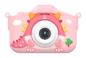 Mengtuo Sevimli Dinozor Mini Full HD Kompakt Dijital Fotoğraf Makinesi Pembe