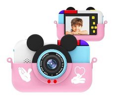 Tuomeng Mickey Mini Mini Full HD Kompakt Dijital Fotoğraf Makinesi Sarı - Pembe