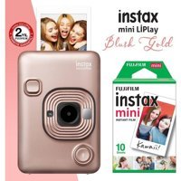 Fujifilm İnstax Mini Liplay Şipşak Mini Full HD Kompakt Dijital Fotoğraf Makinesi Gold + 10 Adet Fotoğraf Filmi