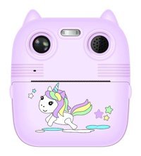 Ikkb Sevimli Unicorn Full HD Kompakt Dijital Fotoğraf Makinesi Mor