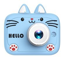 Tuomeng Sevimli Kedi Yavrusu Mini Full HD Kompakt Dijital Fotoğraf Makinesi Mavi