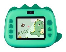 Tuomeng Küçük Sevimli Dinozor Mini Full HD Kompakt Dijital Fotoğraf Makinesi Yeşil