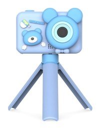 Tuomeng Sevimli Ayı Şipşak Mini Full HD Kompakt Dijital Fotoğraf Makinesi Mavi