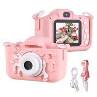 Pepisky Sevimli Unicorn Mini Full HD Kompakt Dijital Fotoğraf Makinesi Pembe