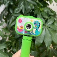 Tuomeng 2 inç Sevimli Dinozor Şipşak Mini Full HD Kompakt Dijital Fotoğraf Makinesi Yeşil