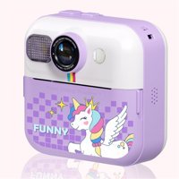 Mengtuo 2 inç Sevimli Unicorn Mini Full HD Kompakt Dijital Fotoğraf Makinesi Mor