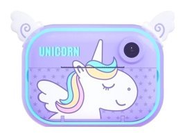 Boutiques Sevimli Unicorn Mini Full HD Kompakt Dijital Fotoğraf Makinesi Mor