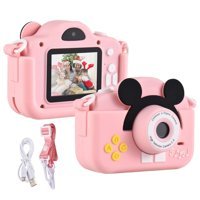 Bangyi Mickey Mini Full HD Kompakt Dijital Fotoğraf Makinesi Pembe