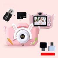 Tuomeng Tavşan Mini Full HD Kompakt Dijital Fotoğraf Makinesi Pembe