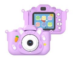 Tuomeng Sevimli Tavşan Mini Full HD Kompakt Dijital Fotoğraf Makinesi Mor